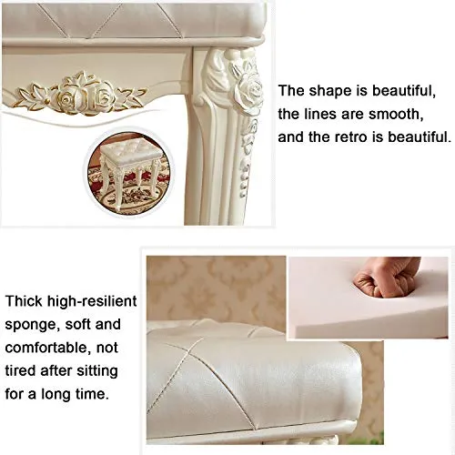 CHWU Sgabello da Toeletta Intagliato Creativo, Sedia da Trucco retrò di Moda, Sgabelli per Il Trucco, Sgabello Pianoforte