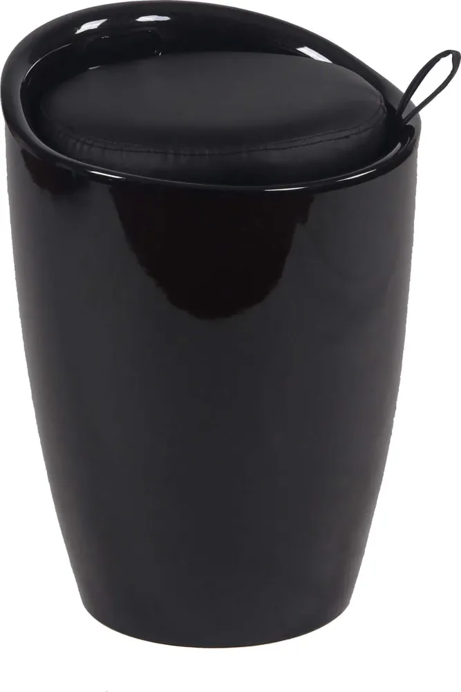 CLAUD - sgabello con contenitore Nero Milani Home