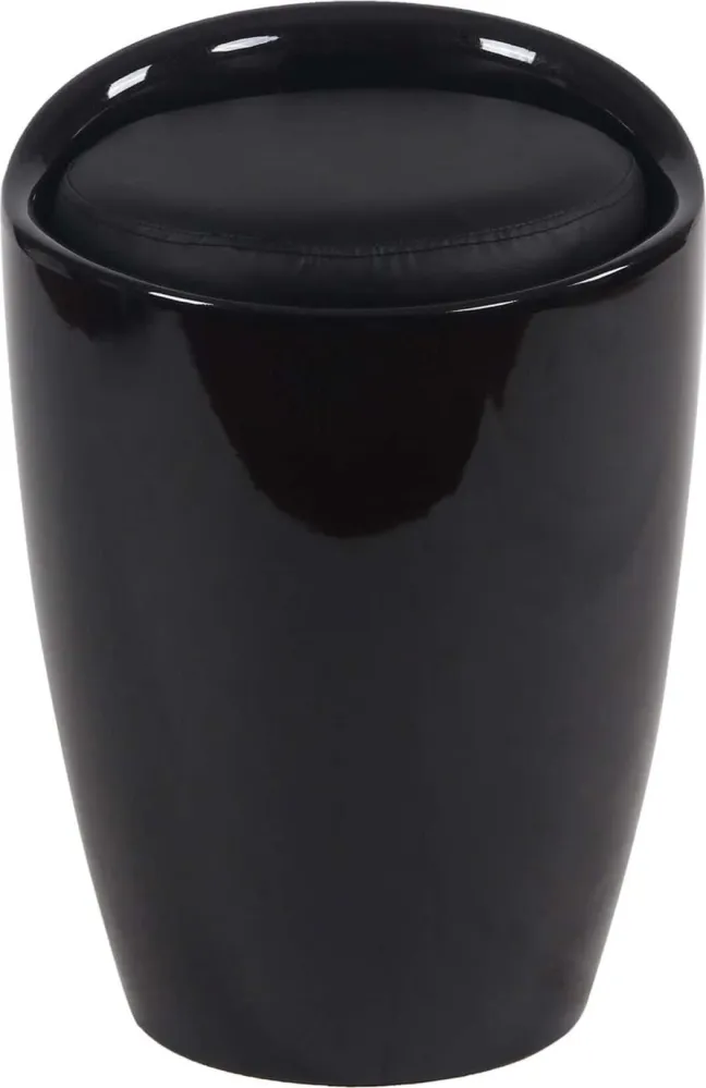 CLAUD - sgabello con contenitore Nero Milani Home