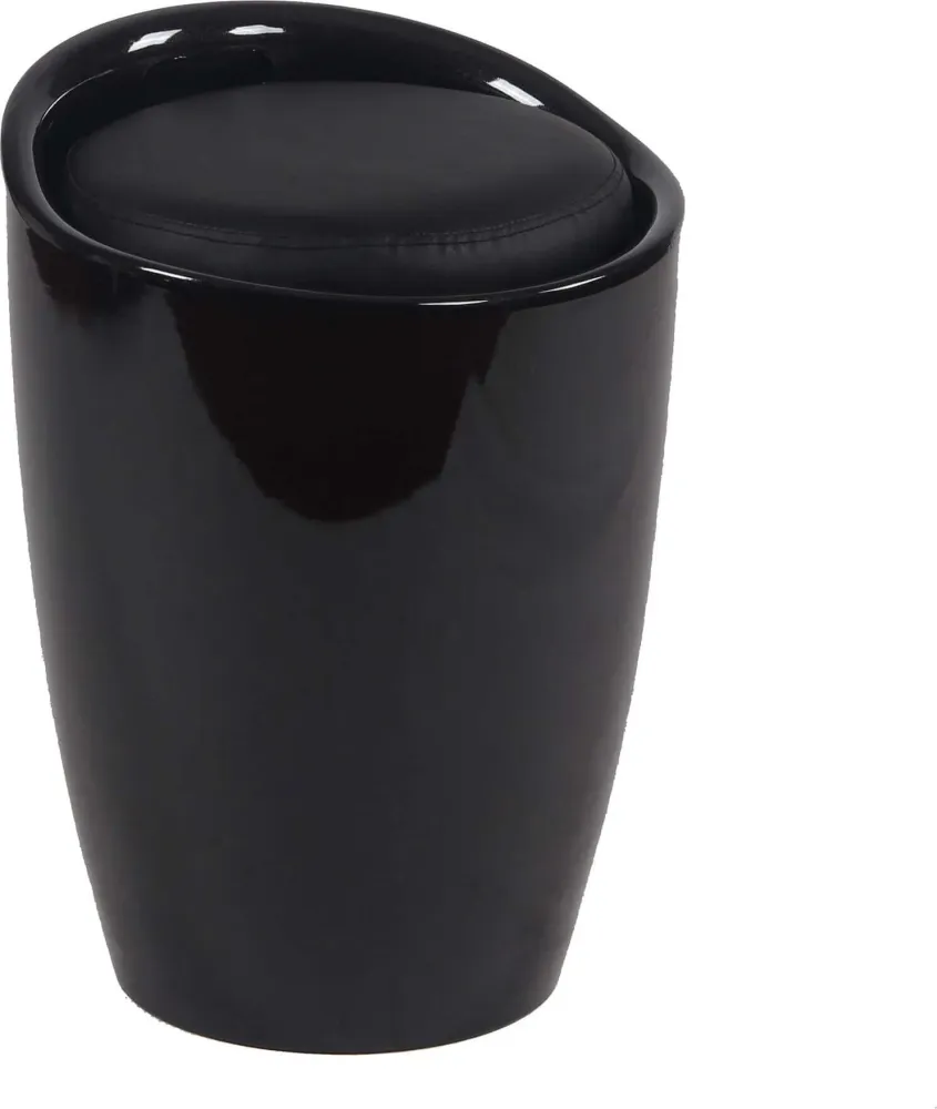 CLAUD - sgabello con contenitore Nero Milani Home
