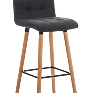 CLP Sgabello Bar Lincoln Stoffa Trapuntata E Telaio Legno Di Faggio I Sgabello Alto Da Cucina Seduta 75 CM, Colore:grigio...