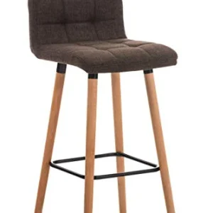CLP Sgabello Bar Lincoln Stoffa Trapuntata E Telaio Legno Di Faggio I Sgabello Alto Da Cucina Seduta 75 CM, Colore:marrone