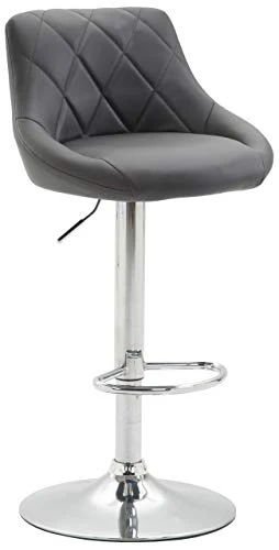 CLP Sgabello Design Imbottito Lazio Similpelle I Sgabello Girevole Con Poggiapiedi I Sedia Alta Cucina Regolabile 83-104 C...