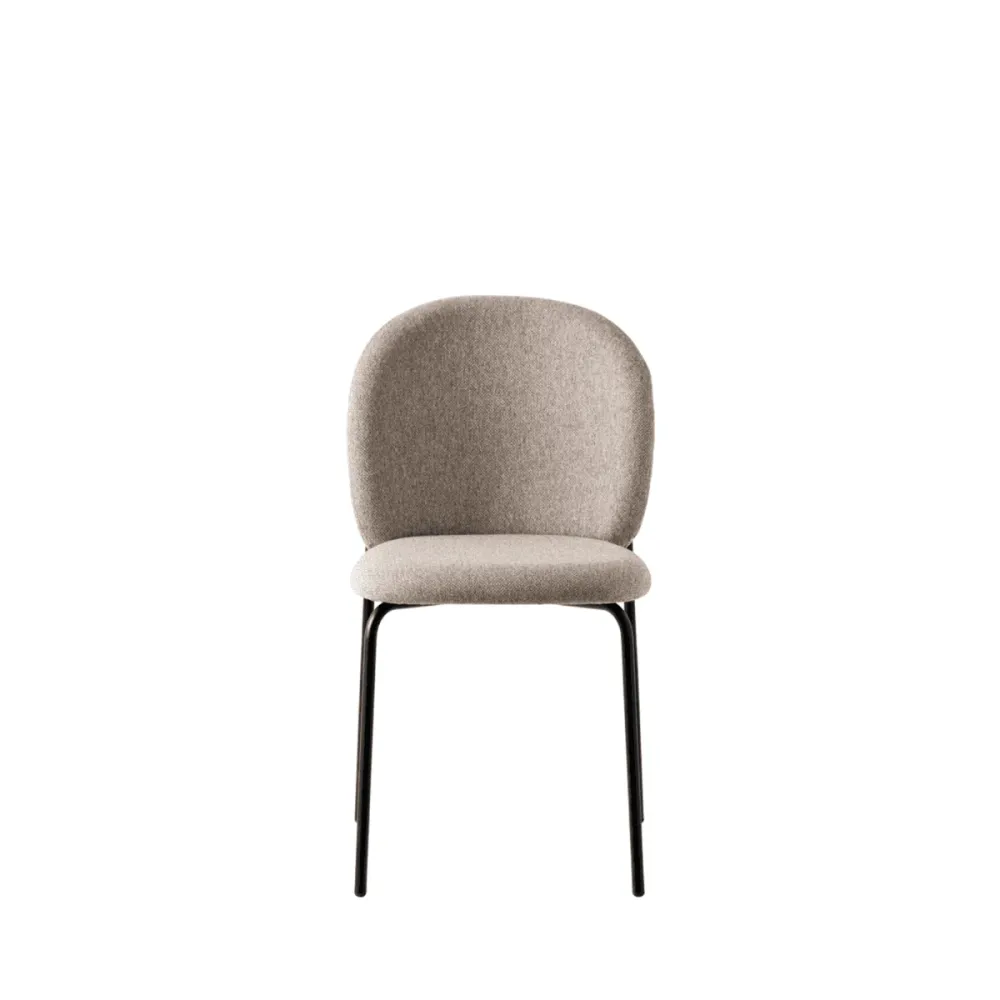 Sedie moderne da soggiorno "Cozy Mid" metallo con seduta imbottita cm 46,5x57,5 82,5h Connubia