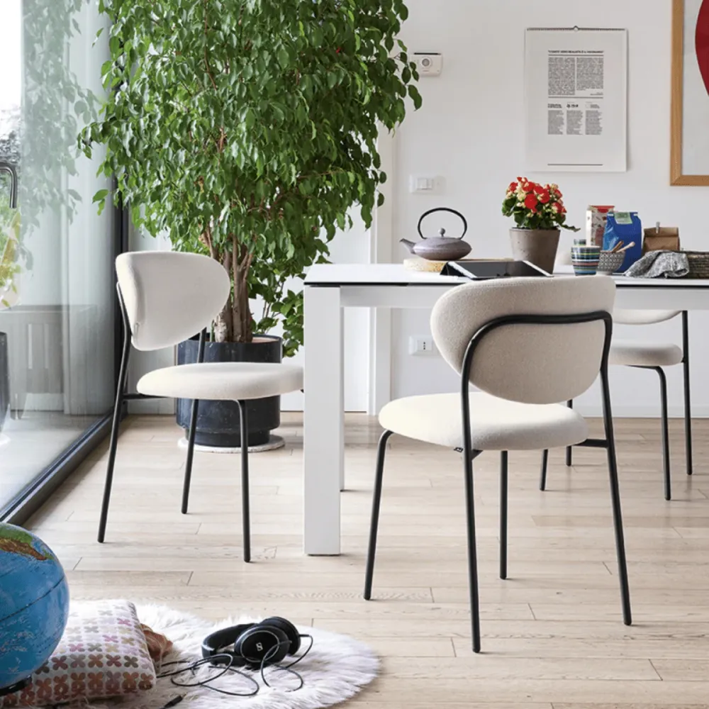 Set di sedie moderne da soggiorno "Cozy" con seduta e schienale imbottiti cm 50x54 80,5h Connubia