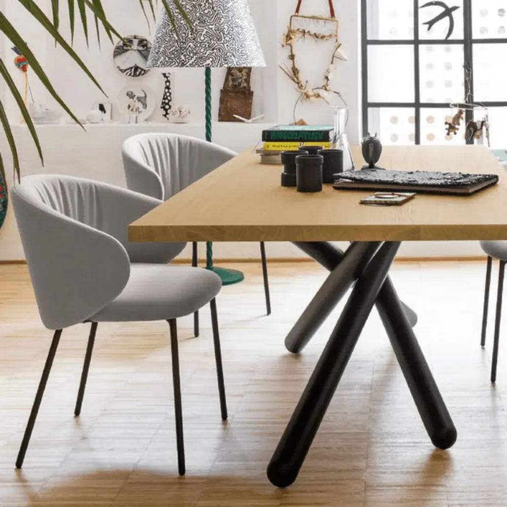 Set di sedie da soggiorno "Tuka Soft" con seduta e schienale imbottiti cm 56x57 77h Connubia