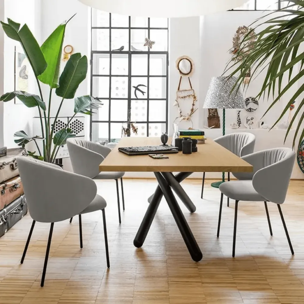 Set di sedie da soggiorno "Tuka Soft" con seduta e schienale imbottiti cm 56x57 77h Connubia