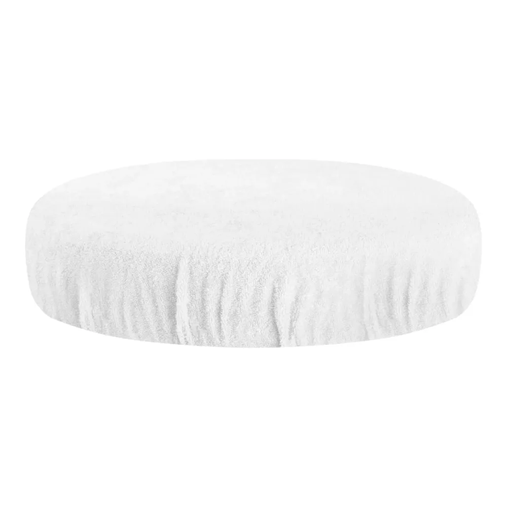 Copertura Terry per sgabello bianca