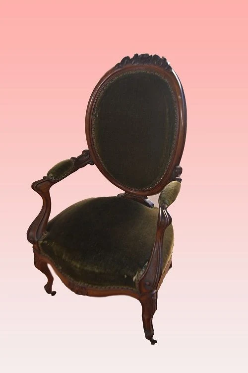 Coppia di poltrone Luigi Filippo di metà 1800 francesi
