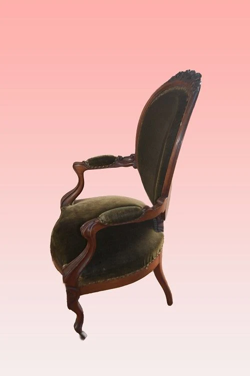 Coppia di poltrone Luigi Filippo di metà 1800 francesi