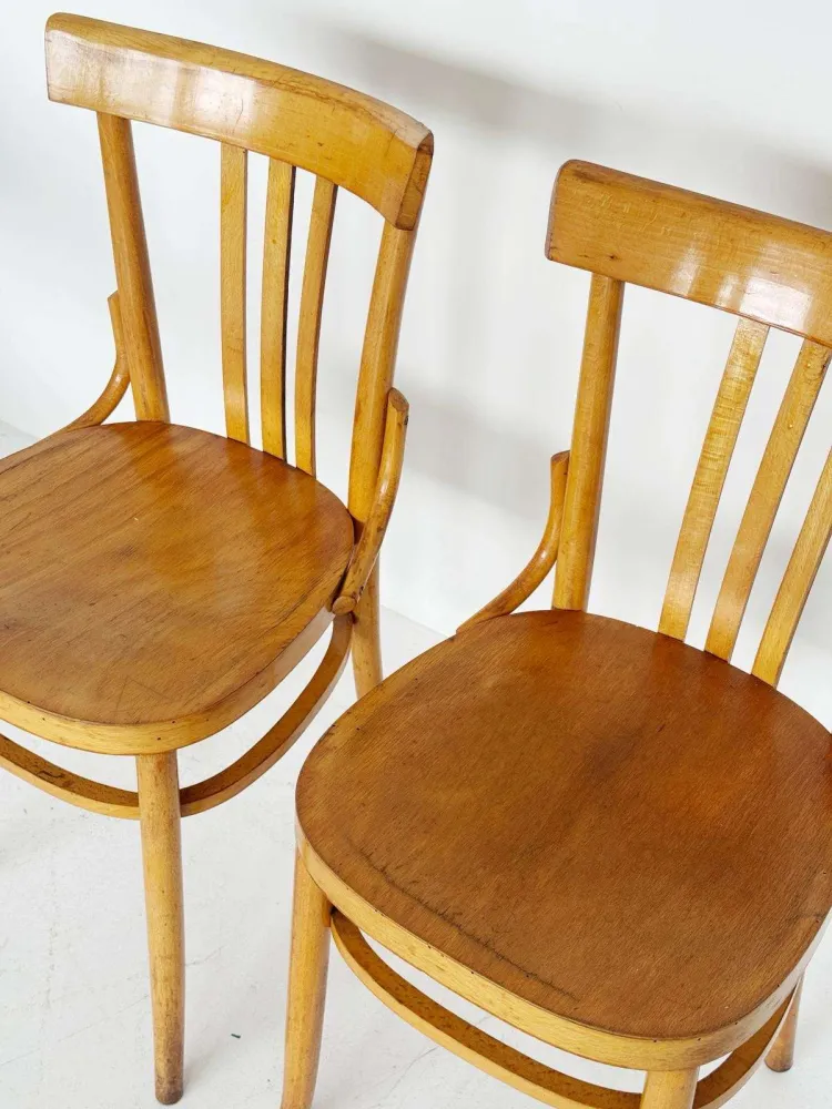 coppia di sedie legno curvato