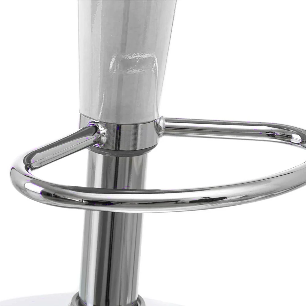 Coppia Sgabelli Bar Cucina Design Moderno Altezza Regolabile Acciaio Bianco