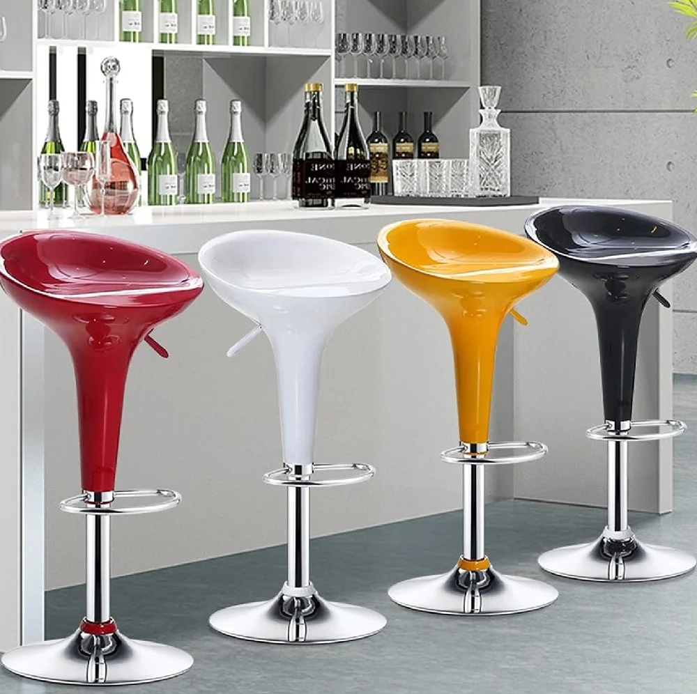 Coppia Sgabelli Bar Cucina Design Moderno Altezza Regolabile Acciaio Bianco