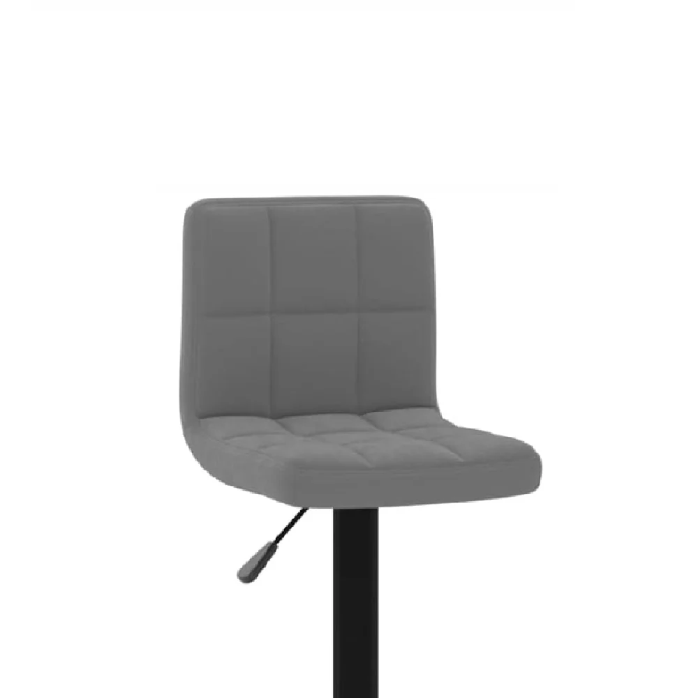 Coppia Sgabelli Cucina Bar Bistrot Pelle Imbottita Poggiapiedi Nero Grigio