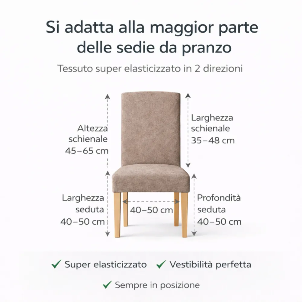 Coprisedia Elasticizzati Universali Buccia di Mela Tortora – Coppia 2 Pezzi Coprisedia Bielastici Lavabili