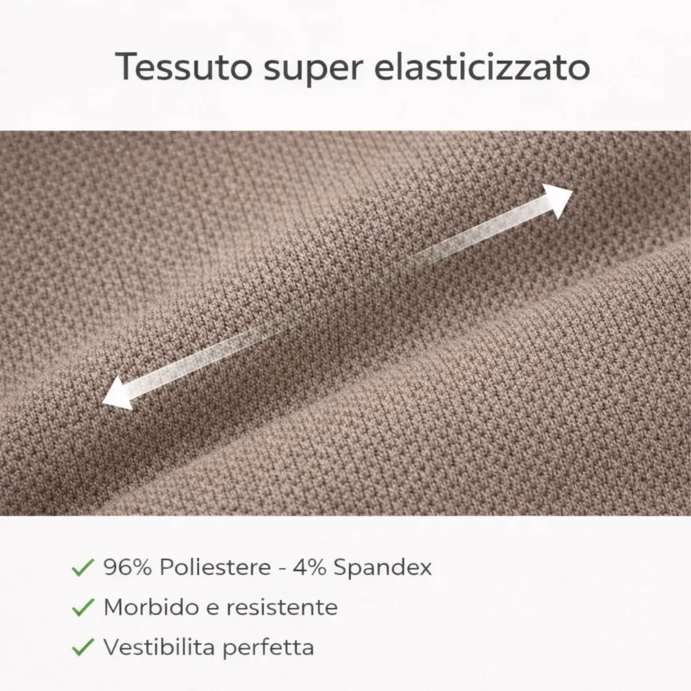 Coprisedia Elasticizzati Universali Buccia di Mela Tortora – Coppia 2 Pezzi Coprisedia Bielastici Lavabili