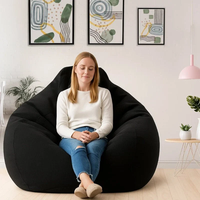 LinenLounge – Set di pouf lino lussuoso con imbottitura Cozey Maison