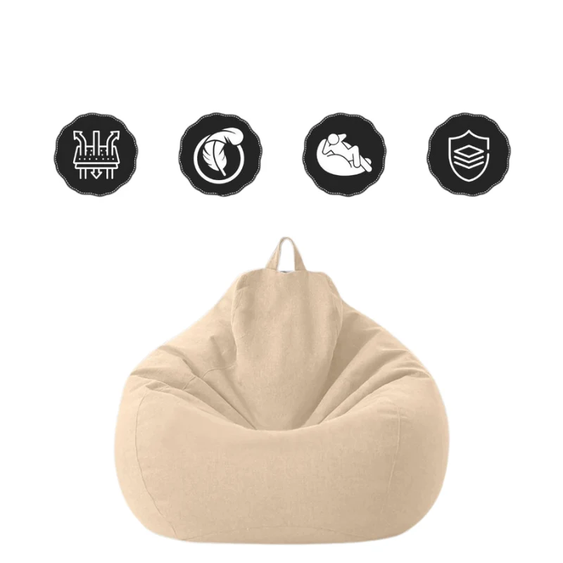 LinenLounge – Set di pouf lino lussuoso con imbottitura Cozey Maison