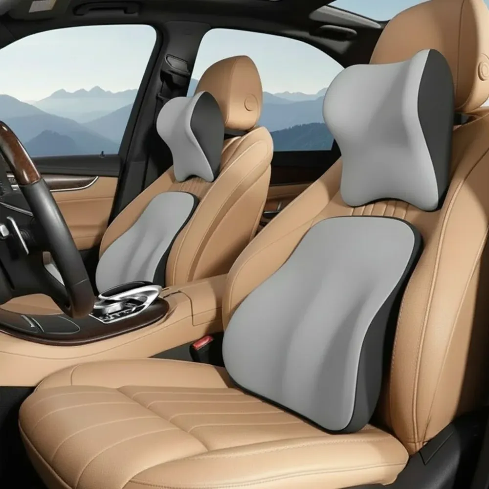 MEMORIDE – Cuscino per collo e lombare memory foam per auto per massimo comfort Cozey Maison