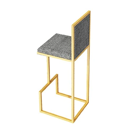 Sedia da Bar di Lusso Leggera Nordica, Seggiolone Metallo Tessuto per Bancone da Cucina Balcone Sedia da Esterno Ristorant...