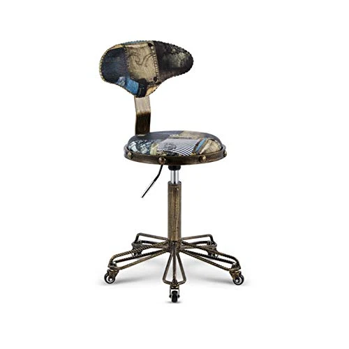 Crazy stool Zhou-WD Sgabello Rotondo Stile retrò, puleggia Stile Industriale Design Sgabello da Barbiere Il Tempo Libero S...