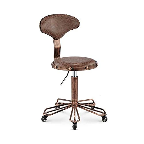Zhou-WD Industrial Wind Bar Sgabello, Beauty Shop Barber Chair Retro Bar Schienale con puleggia Girevole Chair, 74-88CM Sg...