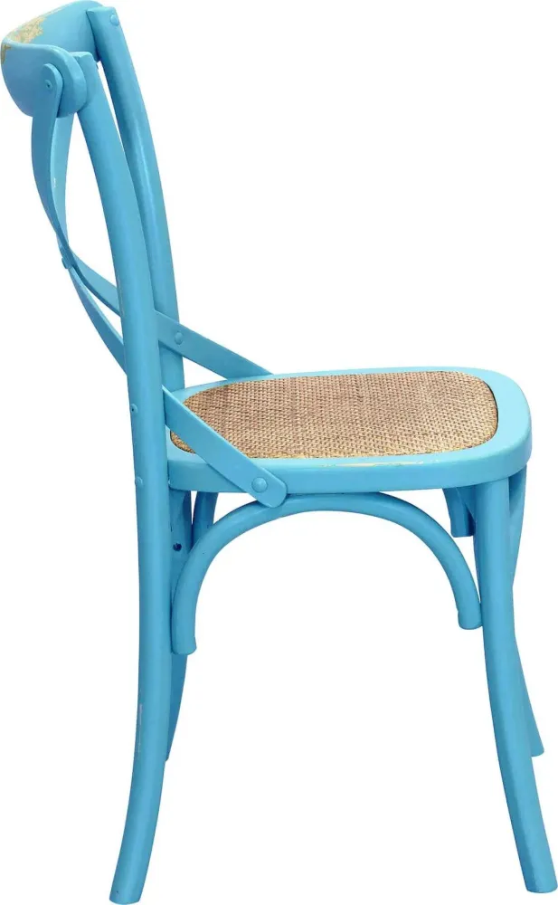 CROSS - sedia vintage legno Azzurro Milani Home