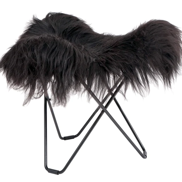 SGABELLO CUERO FLYING GOOSE NERO LUNGO MONTONE