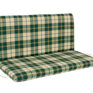 Cuscino BOSTON per panca 2 posti, quadri verde/beige