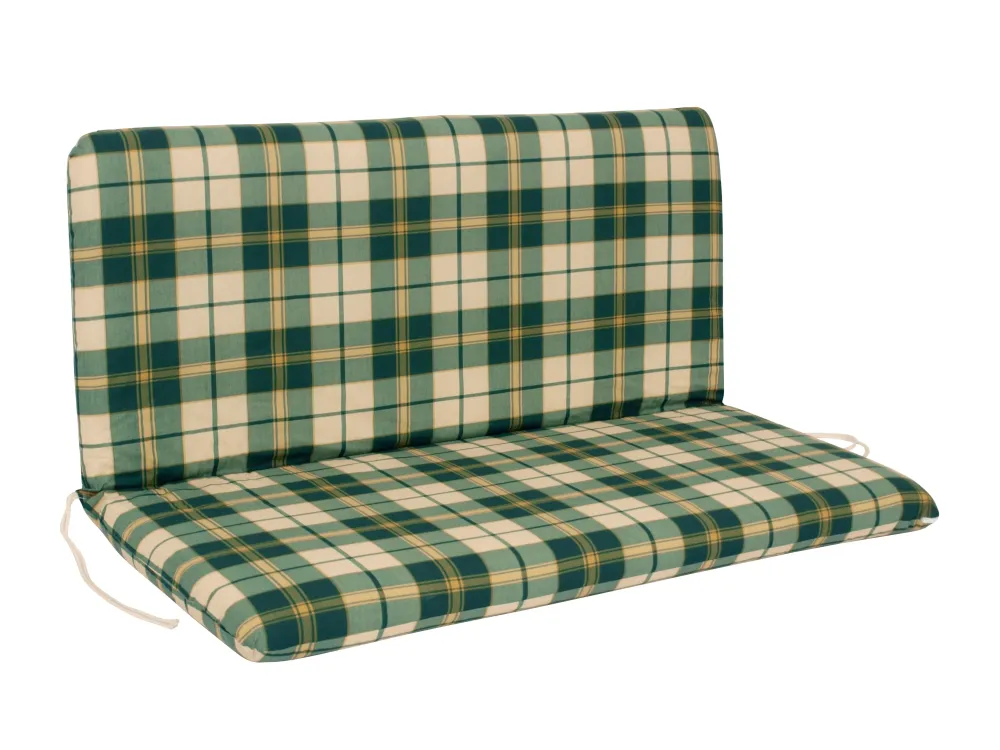 Cuscino BOSTON per panca 2 posti, quadri verde/beige