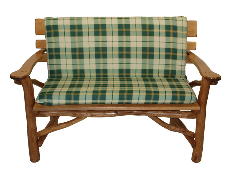 Cuscino BOSTON per panca 2 posti, quadri verde/beige