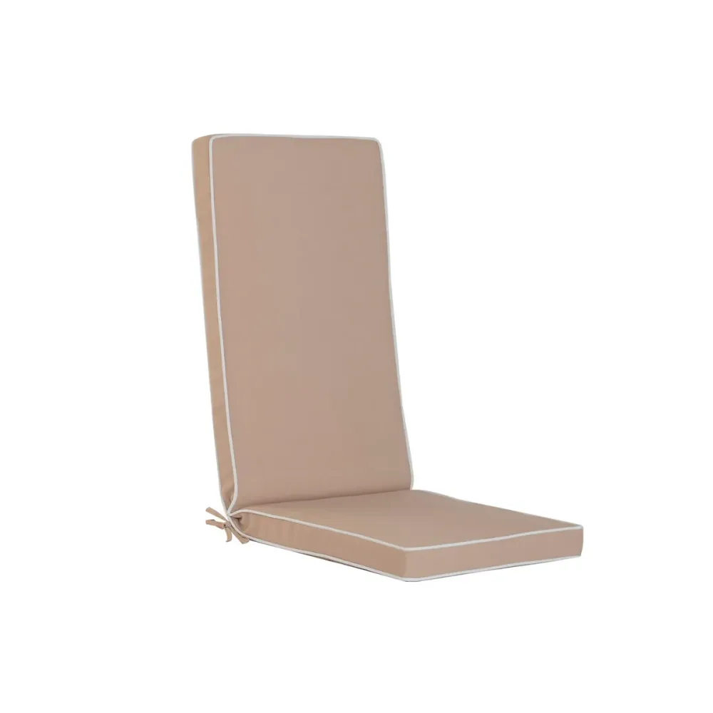 Cuscino per Lettino Home ESPRIT Bianco Beige Giardino 115 X 42 X 5 CM