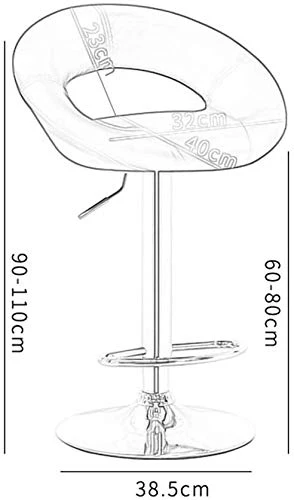 DAGCOT Sgabello da Bar, seggiolone, casa Sgabello, Mangiare feci Stanza, Sedia con Schienale, Rotazione di 360 Gradi, Asce...