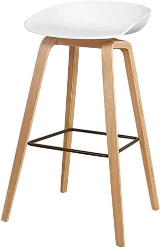 DAGCOT Sgabello da Bar, Sgabello Legno massello, Pranzo Sgabello da Pranzo, Mobili da Bar (Color : White, Size : 75cm)