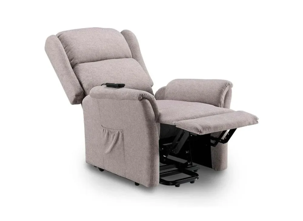 Poltrona relax elevabile PETER tessuto beige con comando elettrico DécoInParis