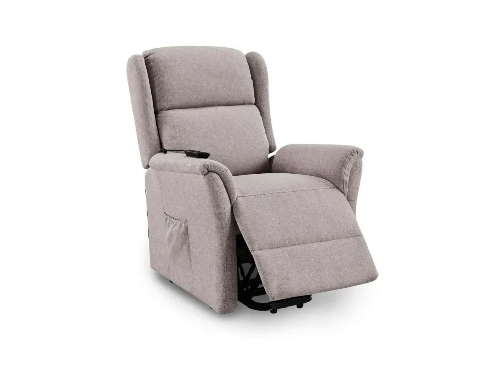 Poltrona relax elevabile PETER tessuto beige con comando elettrico DécoInParis