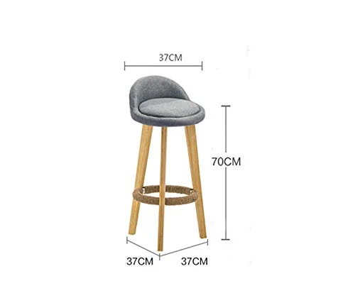 CSQ Bancone da Cucina Sedie da Bar, Altezza 70 Cm Sgabello da Colazione Cuscino Tessuto Sedia da Bar Legno Massello Bancon...