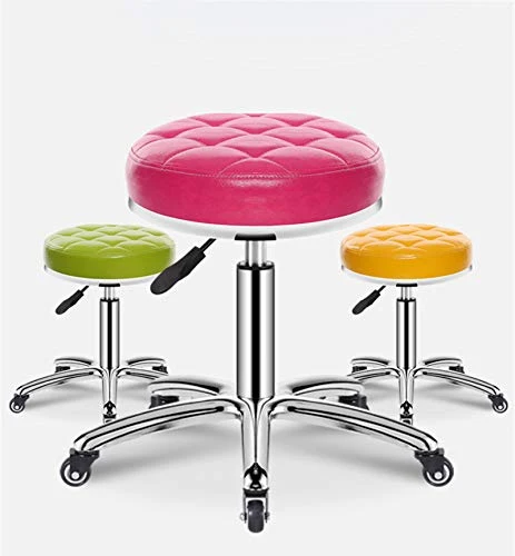 CSQ Sgabelli da Pranzo per Colazione, Regolabile 43-58 Cm Sedia Girevole Casa Salone di Bellezza Barbiere Sgabello da Lavo...