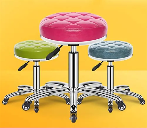 CSQ Sgabelli da Pranzo per Colazione, Regolabile 43-58 Cm Sedia Girevole Casa Salone di Bellezza Barbiere Sgabello da Lavo...