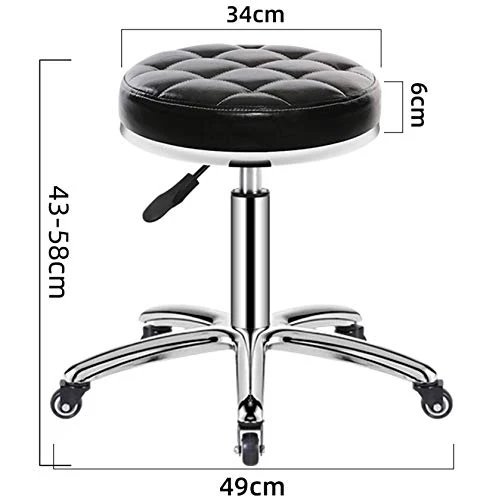 CSQ Sgabelli da Pranzo per Colazione, Regolabile 43-58 Cm Sedia Girevole Casa Salone di Bellezza Barbiere Sgabello da Lavo...