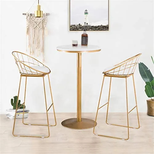 Csq - Sgabello da bagno con schienale, altezza bancone sgabello ferro battuto, per cucina, bistrot e pub (dimensioni: 75 c...