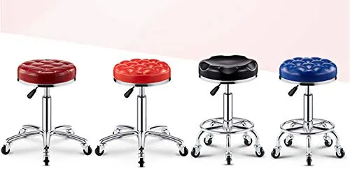 Decorative stool CSQ Sedia Girevole Multifunzionale, Sgabello da Bar Girevole Regolabile con Aspetto Pelle Artificiale per...