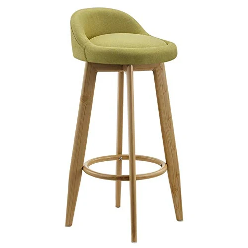 Decorative stool CSQ Sgabelli da Bar da Cucina, Gambe Legno Massello Sgabello Alto Home Cafe Restaurant con Poggiapiedi Se...