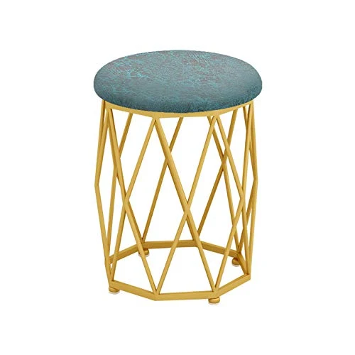 Decorative stool CSQ Sgabello da Toeletta, Sgabello da Bar Rotondo Metallo Dorato Salotto Negozio di Bevande Sala Ricevime...