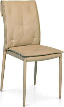 DELIA - sedia ecopelle Beige Milani Home