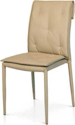 DELIA - sedia ecopelle Beige Milani Home