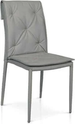DELIA - sedia ecopelle Grigio Milani Home