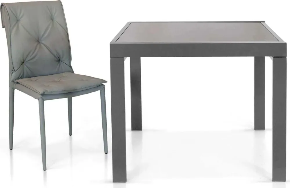 DELIA - sedia ecopelle Grigio Milani Home