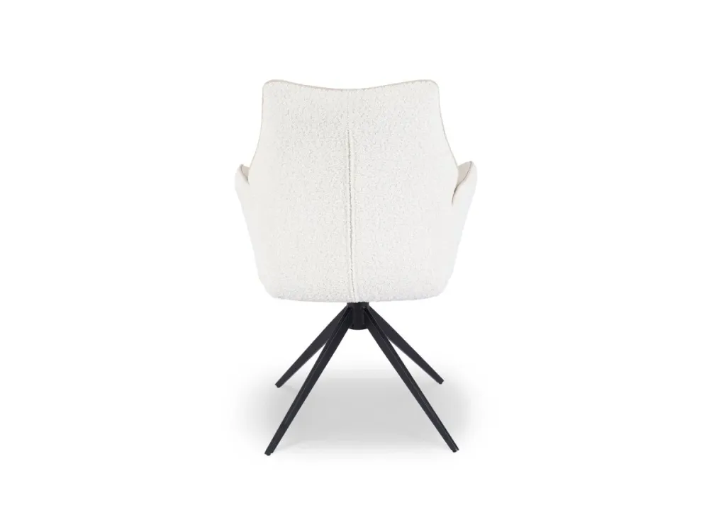 Sedia girevole con braccioli velluto e tessuto spugna beige ISALIE DHF
