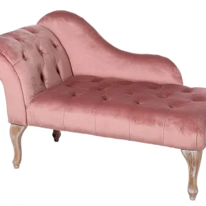 Divanetto chaise longue classico velluto rosa cm 122x57x77h